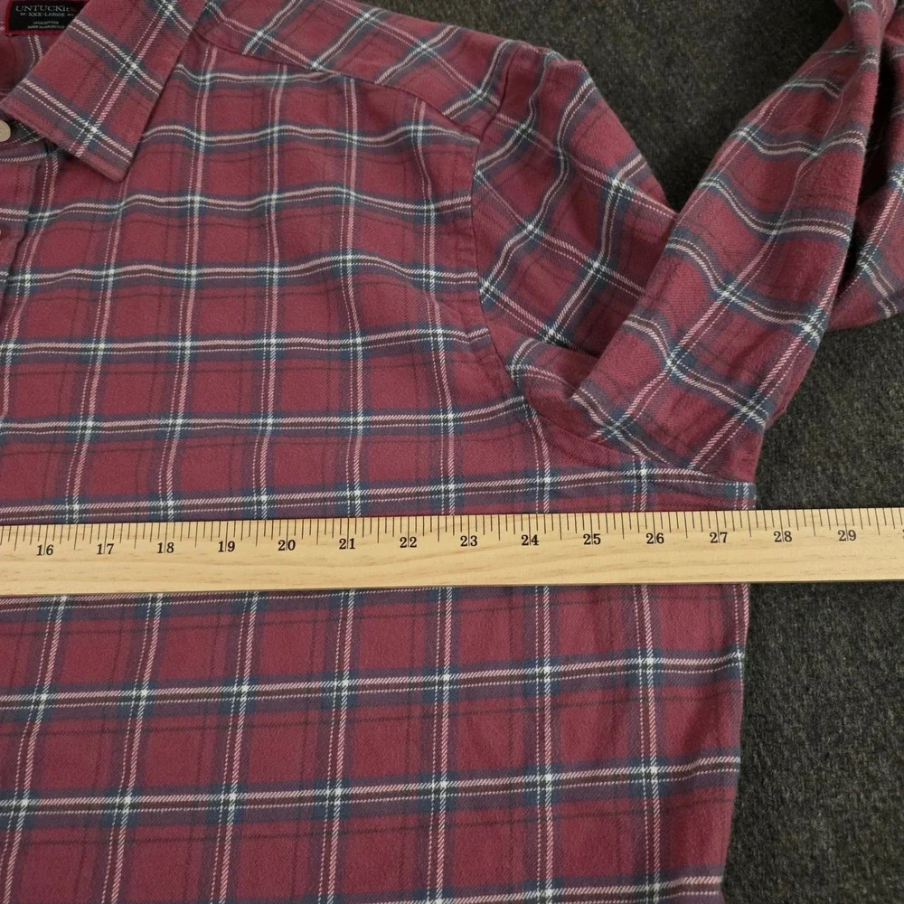 UNTUCKit‎ Barnwood Red Plaid Button Down Flannel Shirt 3XL Cotton Regular Fit